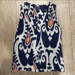 Scoop NYC Blouse Patterned Silk Sleeveless